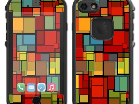 Abstract Colorful Square Pattern Lifeproof Fre iPhone 7 or iPhone 8 Skin Sale